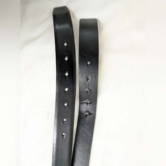 Bundle x2 Perry Ellis men's leather belts, black, 36/90 and 40/100 - Picture 4 of 4